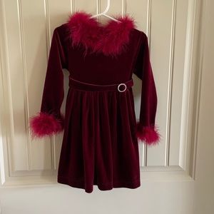 EUC Youngland velour long sleeve holiday dress 3T